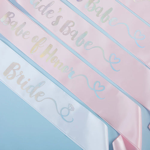 Bride's Babes Iridescent Satin Sash (set of 7)