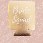 "Bride Squad" Gold Glitter Koozie