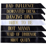 Hit the Town Bachelorette Sash Set (7 pack)