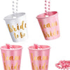 Team Bride/ Bride to Be Plastic Beaded Bridal Shot Glass